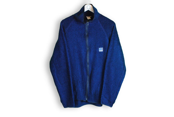 vintage blue helly hansen fleece sweater full zip