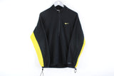 Vintage Nike 1/4 Zip Fleece Medium black yellow fit dark sweater