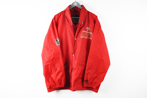 Vintage San Francisco 49ers Jacket XLarge / XXLarge coach red NFL sport jacket