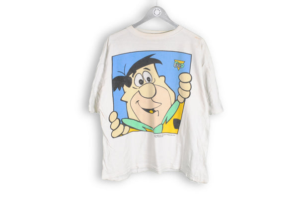 The Flintstones 1990 Fred T-Shirt Hanna Barbera Production big logo Fred tee