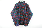 Vintage Jack Wolfskin Fleece XXLarge multicolor black retro 90s winter outdoor sweater