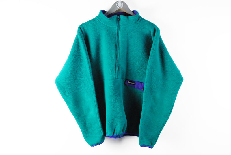 Vintage Fleece Half Zip Medium / Large green retro style 90s outdoor sweater