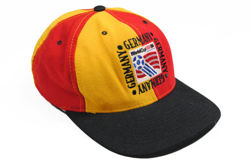 Vintage World Cup USA 1994 Germany Team Nutmeg Cap red yellow baseball Hat 1991 Football
