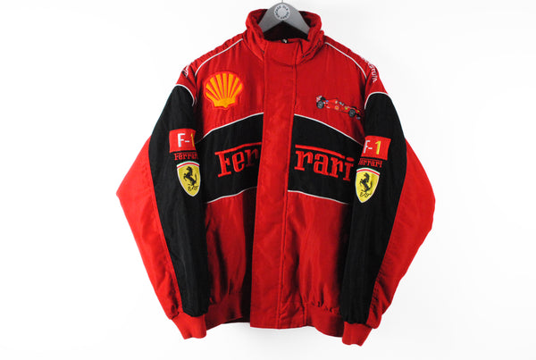 Vintage Ferrari Jacket Large big logo sport Formula 1 F1 Michael Schumacher 90s racing coat