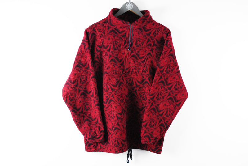 Vintage Fleece Half Zip Medium / Large red winter outdoor sweater