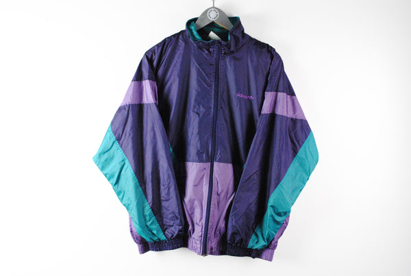 Vintage Adidas Track Jacket Large purple 90s retro classic sport coat