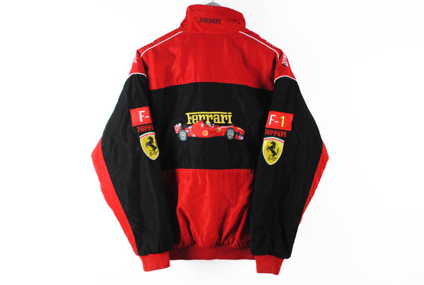 Vintage Ferrari Jacket Large big logo sport Formula 1 F1 Michael Schumacher 90s racing coat 1996