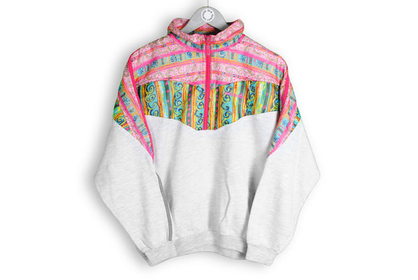 Vintage Adidas Sweatshirt gray pink multicolor jumper