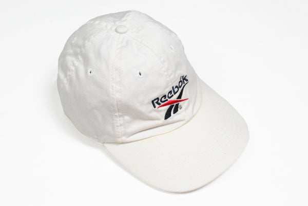 vintage reebok white big logo cap retro hat