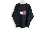 vintage tommy hilfiger big logo embroidery sweatshirt navy blue