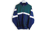 Vintage Adidas Track Jacket Large big logo green blue authentic athletic sport 90s coat