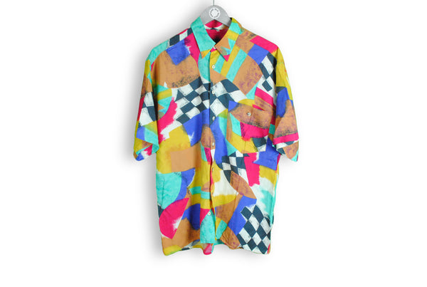 vintage hawaii shirt multicolor abstract pattern