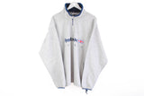 Vintage Reebok Fleece Sweater XLarge classic big logo gray retro 90s ssweatshirt 1/4 zip