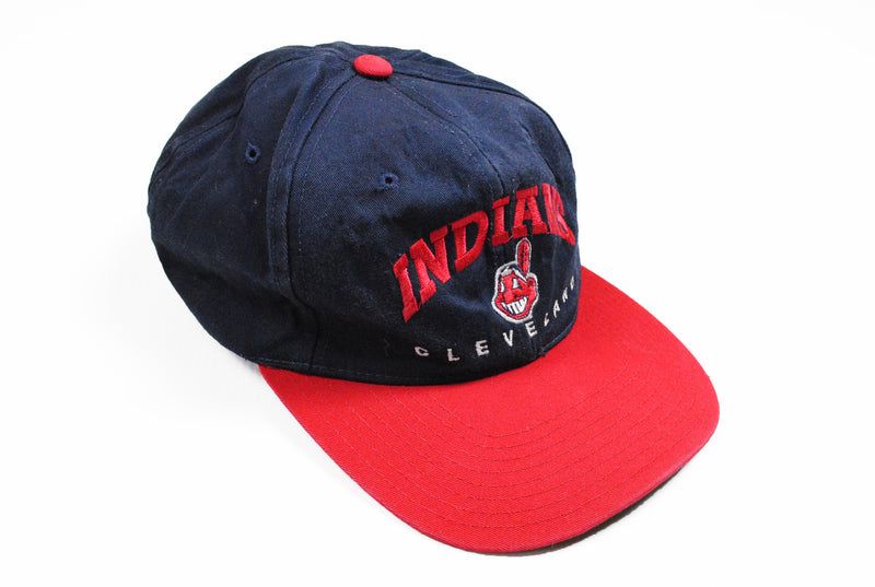 Vintage Indians Cleveland Cap blue red big logo baseball hat