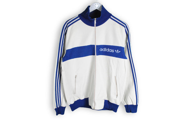 Vintage Adidas Track Jacket made in Yugoslavia white blue 1980s 