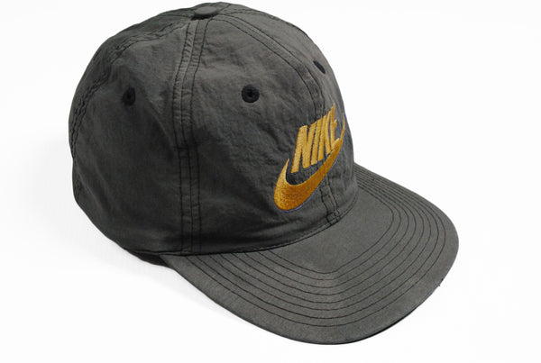 Vintage Nike Cap classic gray big logo gold 90s baseball hat