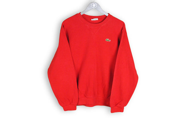 vintage red lacoste sweatshirt small crocodile logo