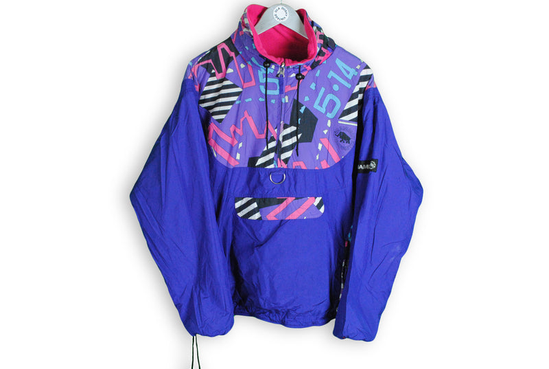 Vintage Mammut Anorak Fleece Double Side Jacket Medium / Large purple abstract pattern multicolor windbreaker