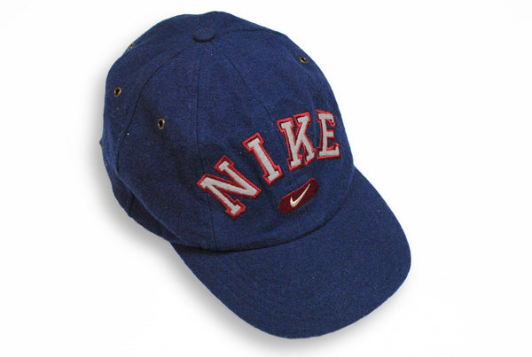 Vintage Nike Cap big logo wool blue hat