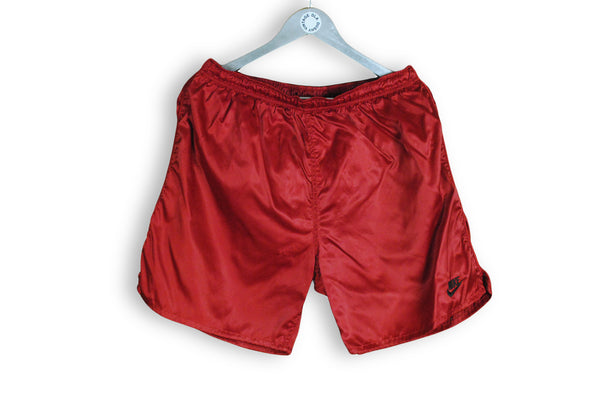 vintage nike red nylon shorts retro tennis