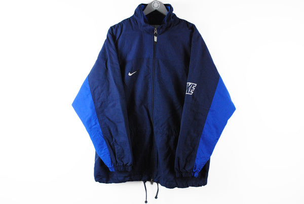 Vintage Nike Jacket XLarge navy blue big logo swoosh logo