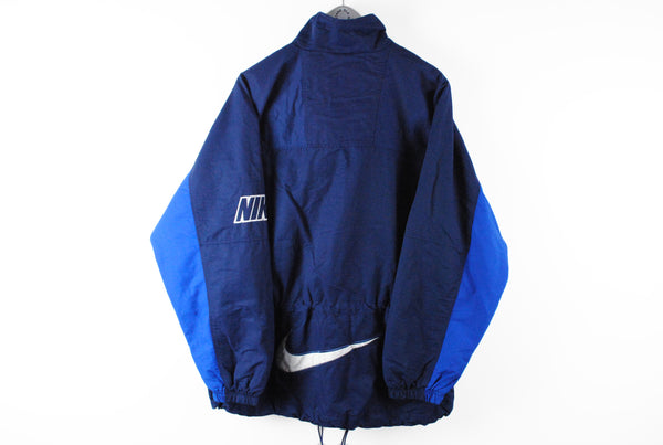 Vintage Nike Jacket XLarge navy blue big logo swoosh logo 90s sport