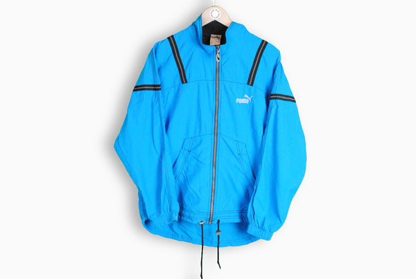 vintage 80s puma track jacket big logo blue