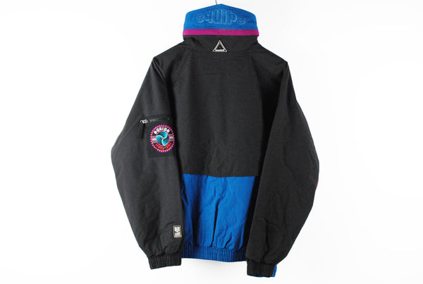 Vintage Helly Hansen Equip Jacket Medium blue black 80s made in Korea technical wear outdoor ski jacket