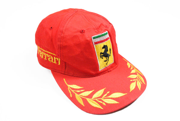 Vintage Ferrari Cap big logo red yellow Michael Schumacher hat
