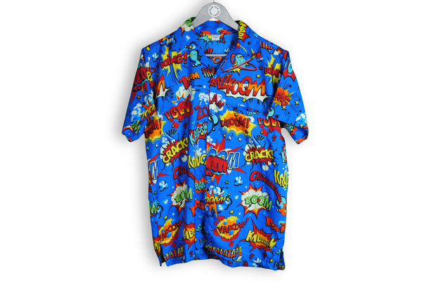 vintage Comics Hawaii shirt blue multicolor 90s