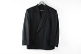 Vintage Burberrys Blazer Jacket Medium / Large BLACK striped classic coat