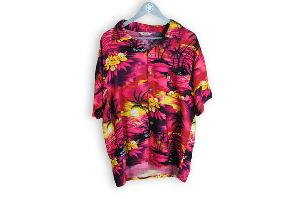 republica dominicana hawaii shirt pink palm sea ocean beach pattern