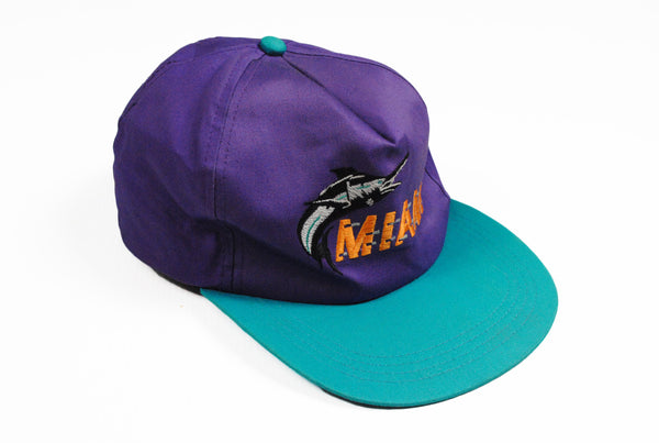 Vintage Miami Marlins Cap purple green big logo baseball cap MLB