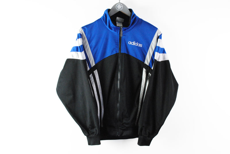 Vintage Adidas Track Jacket Small blue black sport jacket 90s 