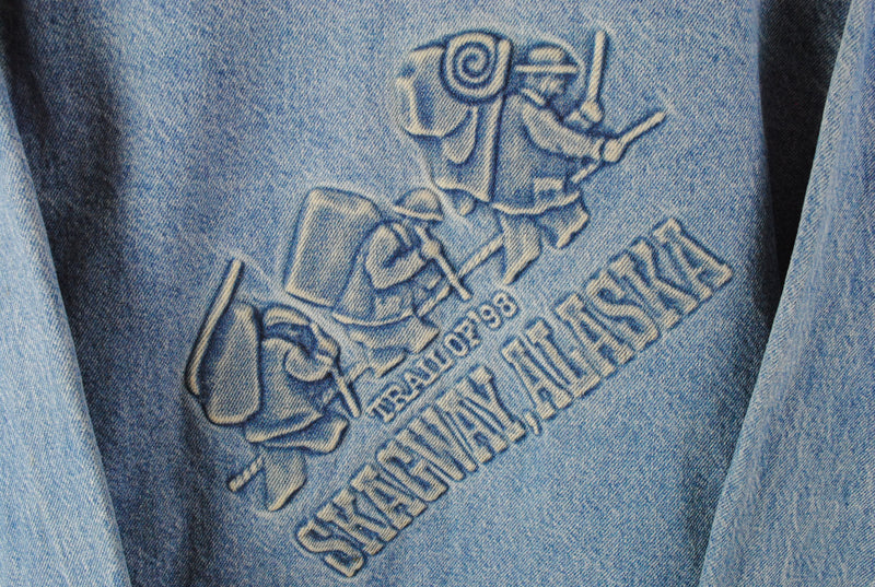 Vintage Trail Of'98 Skagway Alaska Denim Jacket Large / XLarge