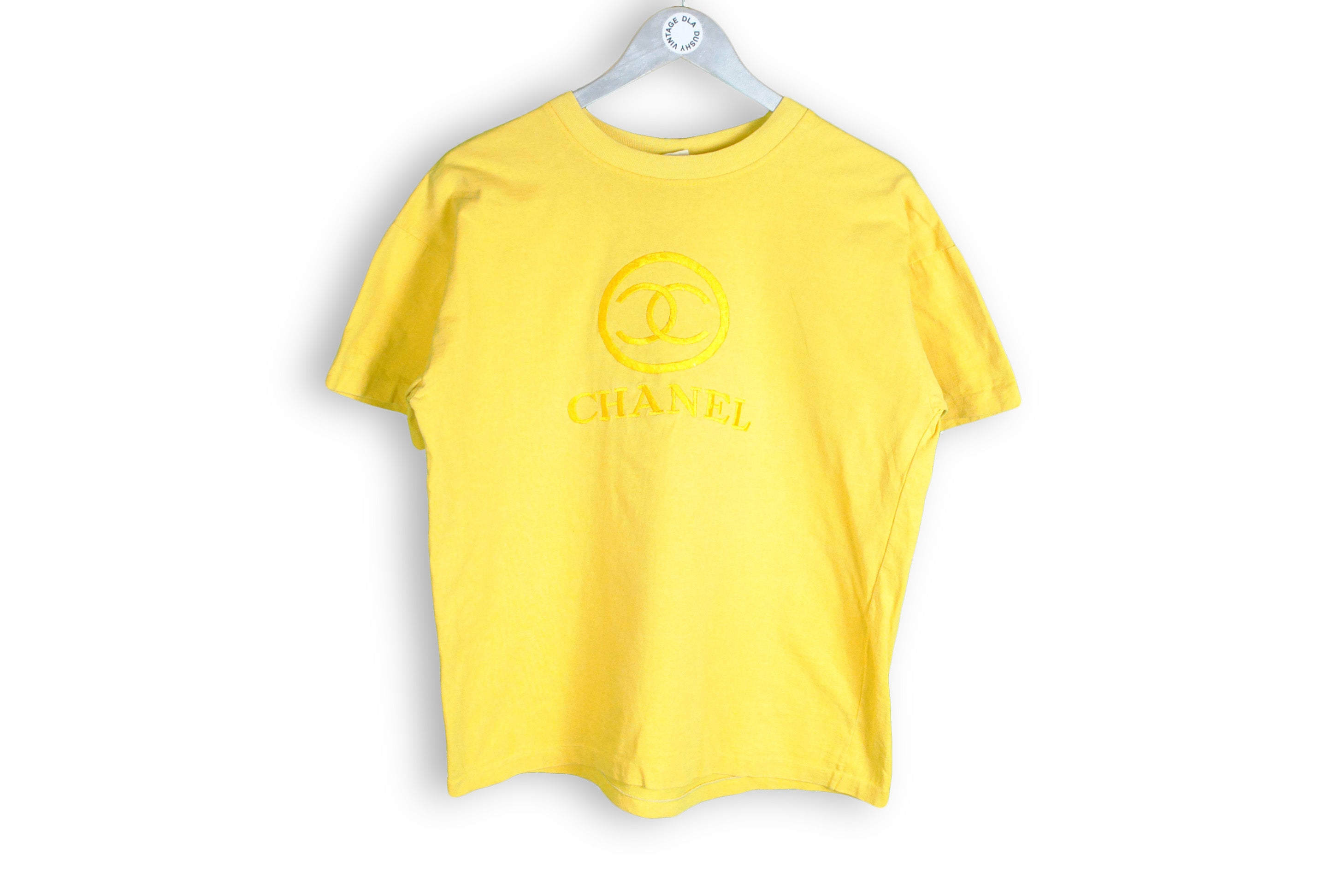 Vintage Chanel Embroidery Logo Bootleg T-Shirt Small