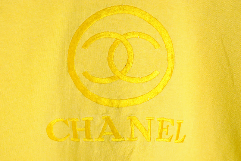 Vintage Chanel Bootleg Big Embroidery Logo T-Shirt Medium / Large – dla  dushy
