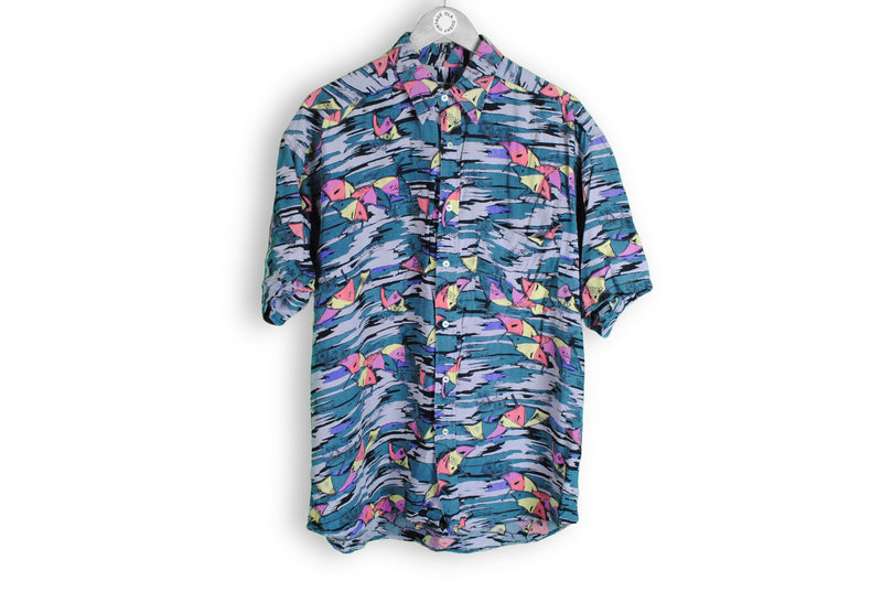 vintage multicolor shirt hawaii abstract pattern