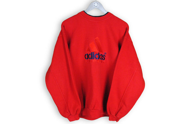 Vintage Adidas Equipment Sweatshirt Large  red big logo retro 90s jumper