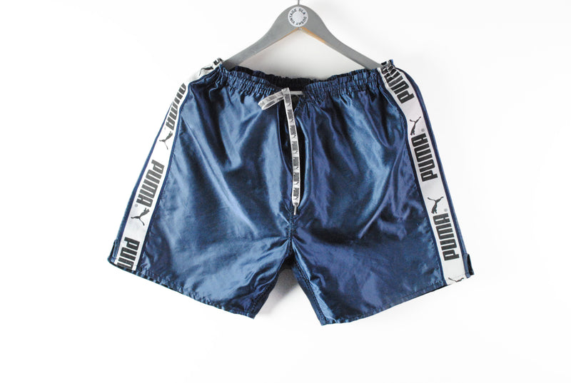 Vintage Puma Shorts Large / XLarge blue big logo 90s sport shorts