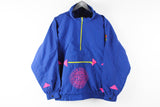 Vintage O'Neill Anorak Jacket Small blue pink big logo 90s surfing windbreaker