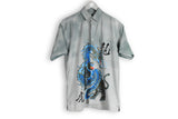 vintage hawaii japan style gray shirt dragon big logo pattern