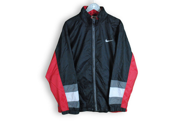 vintage nike track jacket big logo red black