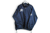 Vintage Umbro Jacket Large navy blue big logo retro hooded sport windbreaker