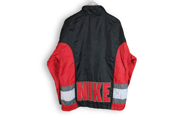 vintage nike jacket big logo red black