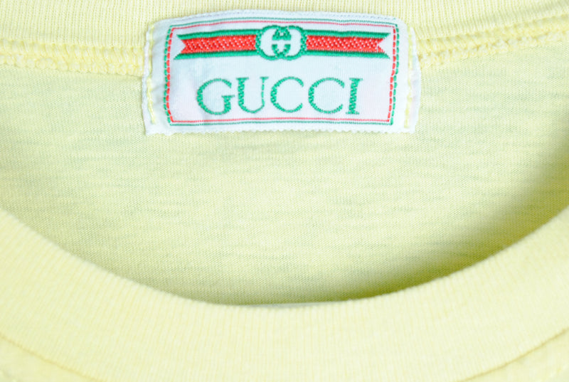 Vintage Gucci Embroidery Logo Bootleg T-Shirt Large