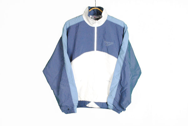 reebok track jacket vintage blue white