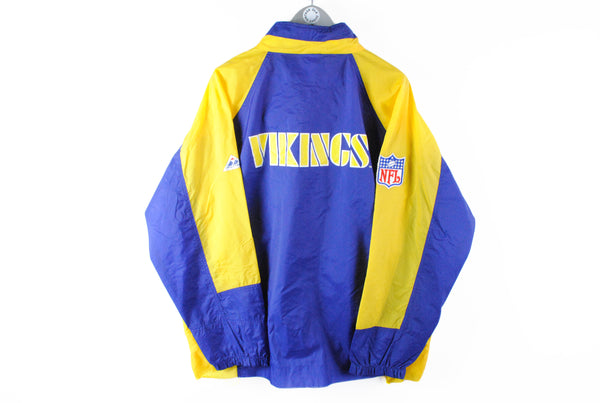 Vintage Vikings Minnesota NFL Jacket XLarge anorak purple yellow pocket jacket windbreaker 90s