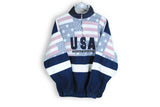 vintage USA big logo fleece american flag