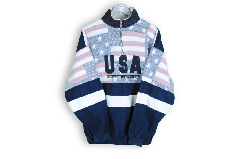 vintage USA big logo fleece american flag